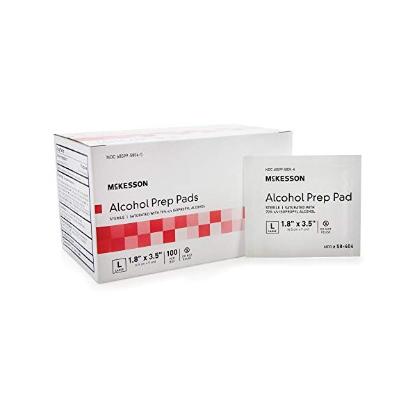 225940BX - Alcohol Prep Pad McKesson 70% Strength Isopropyl Alcohol Individual Packet Large Sterile