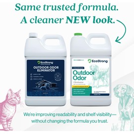 Eco Strong Outdoor Odor Eliminator Outside Dog Urine Enzyme Cleaner Powerful Pet, Cat, Animal Scent Deodorizer | Professional Strength for Yard, Turf, Kennels, Patios, Decks (128 OZ)