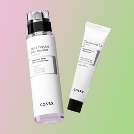COSRX Retinol 0.3 Booster Set (Retinol 0.3 Cream 20ml + 6 Peptide Serum 150ml) / Retinol 3x Powerful Wrinkle First Step Serum, Olive Young Sold Out Serum
