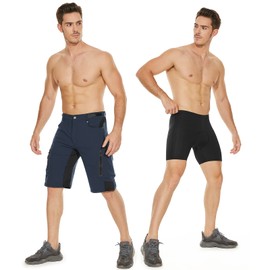 Cycorld Men's MTB Cycling Shorts, Quick-Drying Mountain Bike Shorts with 4D Seat Padding, Elastic, for Outdoor Sports