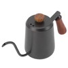 Stainless Steel Coffee Hand Pot with Wooden Handle Long Mouth