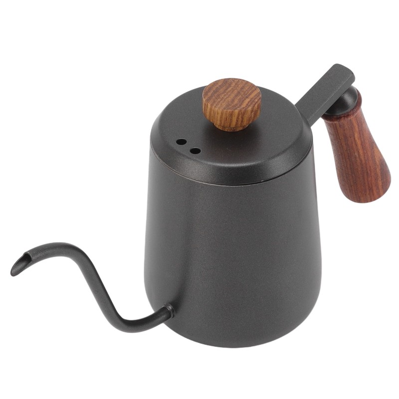 Stainless Steel Coffee Hand Pot with Wooden Handle Long Mouth