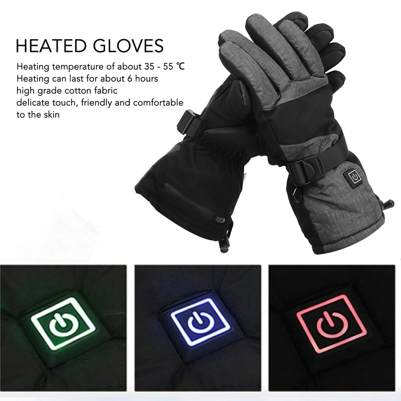 1Pair Electric Heated Gloves Warm Touch Screen Removable Graphene Heating