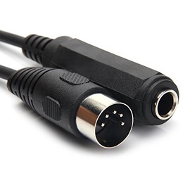 SiYear 6.35mm Female 1/4" TRS to DIN 5 Pin MIDI Cable Adapter for Speaker, Amplifier, Mixer to MIDI Keyboard, Synthesizer and Guitar Connection (30 cm)