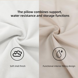 ArcDiary Stuffable Travel Pillow for Extra Luggage, Fits 3+ Days of Velvet Travel Neck Pillow Storage Bag, Travel Essentials Multifunctional Sleeping Rest Cushion with Adjustable Neck Size (White)