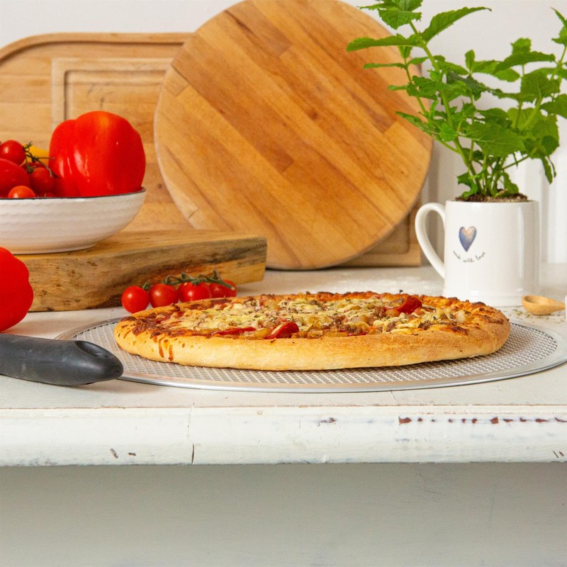 Argon Tableware 2X 14 Inch Aluminium Pizza Tray - Large