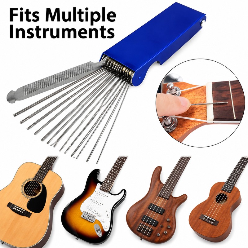 13 Sizes Metal Guitar Saddle File Set – Precision String