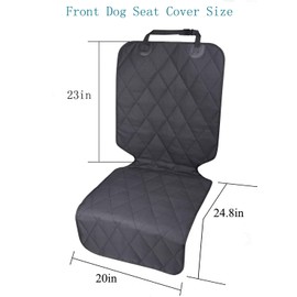 KOMUNJ Front Dog Seat Cover, No-skirt Design Protectors for Bucket Seats, Anti-slip Backing for Most Cars SUVs & MPVs, 23x24.8x20 inch (Black)
