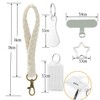 Artisoul Key Chain Short Bracelet Braided Keyring Macrame Lanyard, beige,