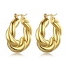 YeGieonr Gold Earrings for Women, Lightweight Stainless Steel Chunky Hoop
