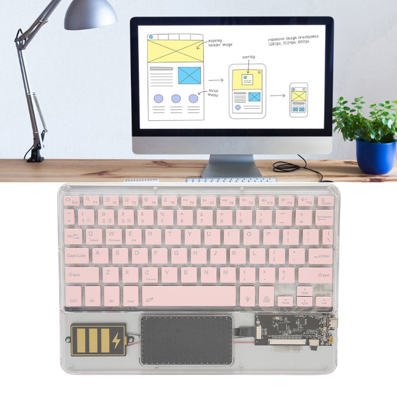 Wireless Bluetooth Keyboard Multifunctional Acrylic Keyboard for Windows for Android