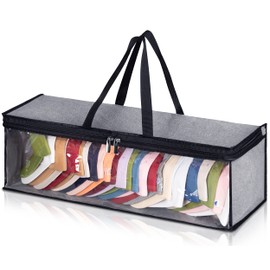KEETDY Hat Organizer for Baseball Caps Holder Large Hat Storage Bag Rack with Double Carry Handles and Zipper Closure, Grey