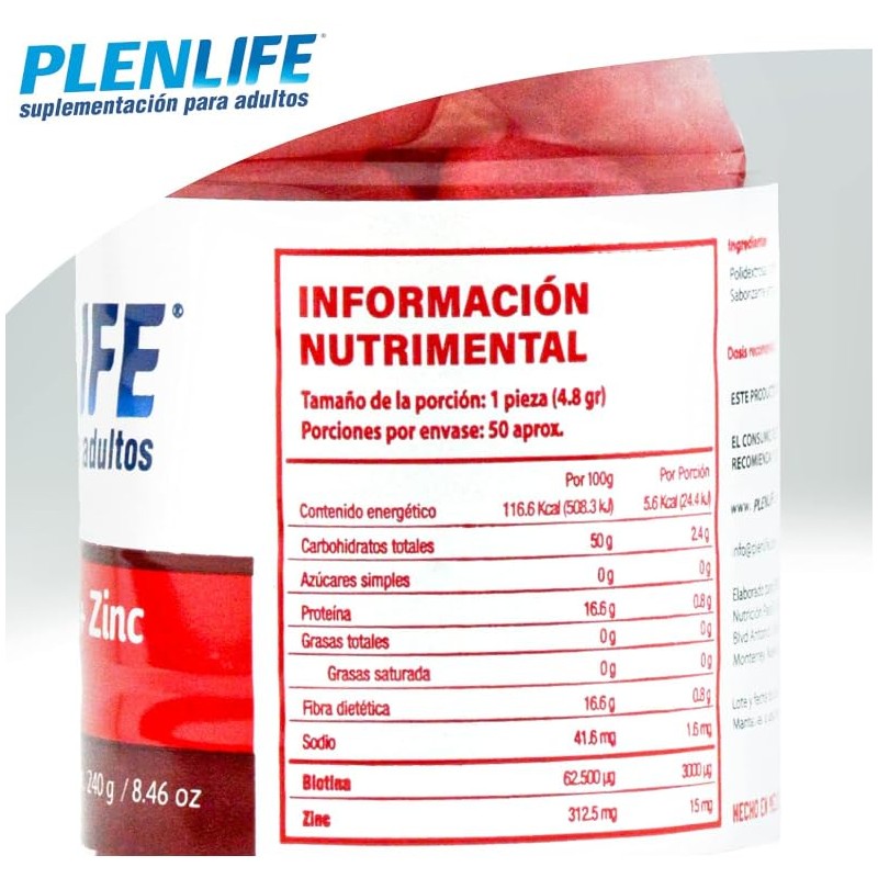 Plenlife 2 Pack | Gomitas con Biotina y Zinc -