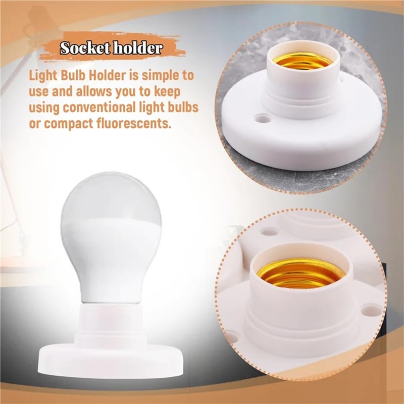 E26/E27 Light Bulb Socket with 15ft Cord and On/Off Switch