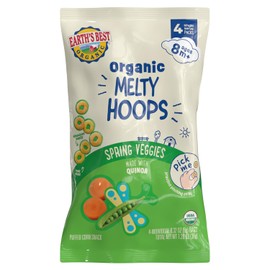 Earth's Best Organic Melty Hoops Spring Veggies, 4 Ct Multipack, 0.32 oz Bag