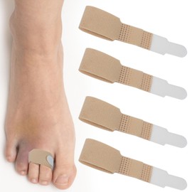 FENMOR 4 Pieces Toe Splint Wraps Non Slip Hammer Toe Straightener, Hammertoe Straightener, Washable and Reusable Toe Wraps For Injured Toes