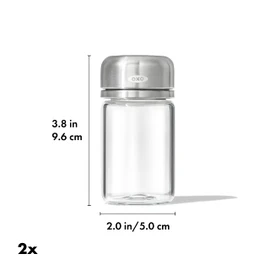 OXO Good Grips Glass Adjustable Salt & Pepper Shaker Set, 3.5 oz Each, Clear