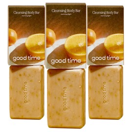 GOOD TIME Cleansing Body Bar - Unisex Bar Soap with Mandarin, Thyme & Lemon - Sustainably Crafted, Plastic Free - Sulfate, Silicone, Paraben Free - Made in USA