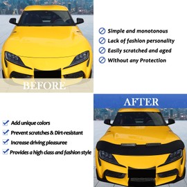 Daeiclru Hood Bra Cover Protector Car Hood Cover Compatible with Toyota Supra GR A90 A91 MK5 2019-2024, Black Front Cover Mask, Bonnet Bra Car Accessories