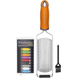 Winzbacher® Premium Zester/Grater, Parmesan/Lemon/Nutmeg / Ginger Grater and Much More Razor-Sharp Stainless Steel Blade, Dishwasher-Safe, Including Protection and Cleaning Brush