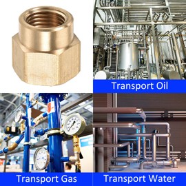 M METERXITY Brass Reducing Coupling Brass Reducer Pipe Fitting Tight Connection for Air Compressor G3/8 x G1/4 Female Gold
