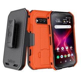 BELTRON Kyocera DuraForce Pro 3 Case with Swivel Belt Clip & Built-in Kickstand - Orange, Standard
