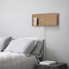 Modern LED Wall Sconce for Bedroom,Wood Plug in Wall Light