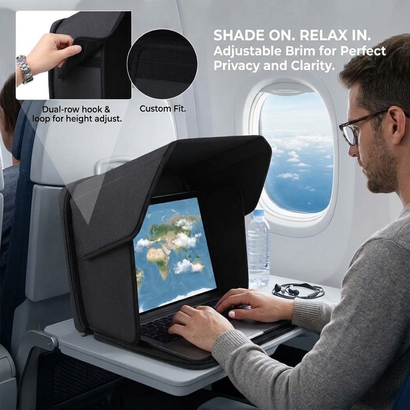 Foldable Laptop Sun Shade for Outdoor Work – Portable Oxford