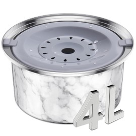 Smartoo 4L No Spill Dog Water Bowl - 136oz Large Capacity Stainless Steel No Drip Slow Water Feeder Dogs Bowl - Spill Proof Vehicle Carried Travel Dog Water Dispenser for Messy Drinkers