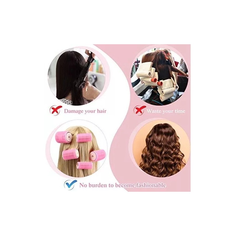 Waydress 6 Rulos De Plástico Para El Cabello, Rizadores, Flequillo,