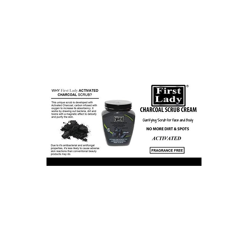 First Lady Activated Charcoal Scrub Cream 540ml - No more