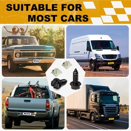 License Plate Screws, Set of 2 Rustproof Black License Plate Screws with Nylon Inserts Fits for Securing License Plates, Frames and Covers on Cars, Trucks, SUVs - License Plate Front/Rear Screws