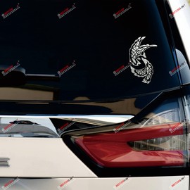 3S MOTORLINE 5'' Silver Huginn and Muninn Twin Ravens Decal Sticker Car Vinyl Norse Odin Style b