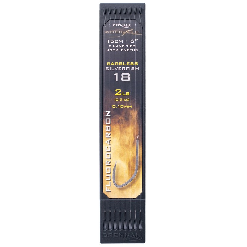 Drennan Acolyte Silverfish 6" Hook Plate Barbless Qty 8 (Size