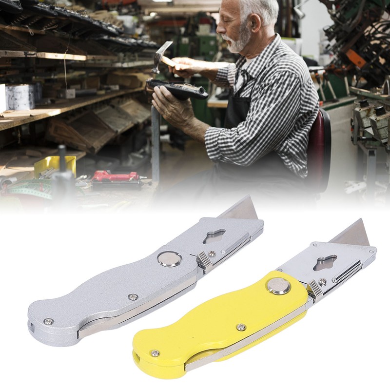 2 Pcs Folding Utility Knife Aluminum Alloy Industrial Grade Outdoor