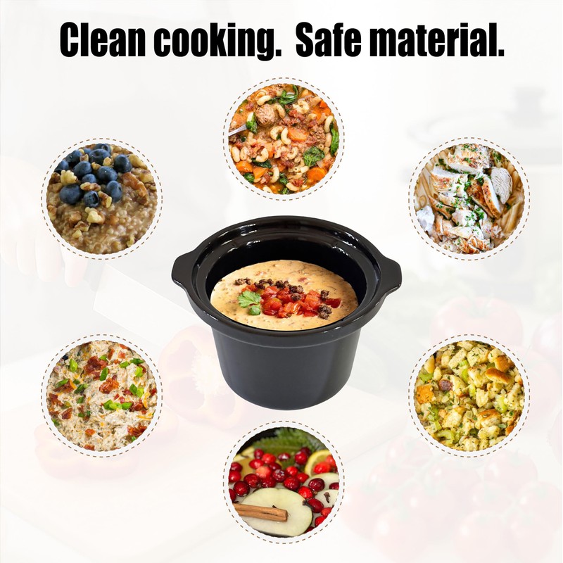 2 Quart Replacement Slow Cooker Round Insert Pot, Compatible with