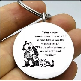 Unbranded Calvin Hobbes Hot Cute Quote Keychain