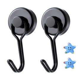 Magnetic Hook, Strong Magnetic Hook, Vertical Load Capacity: 33.1 lbs (15 kg), Diameter 0.8 inches (20 mm), Set of 2