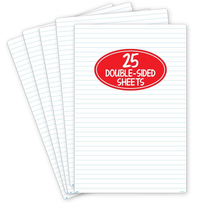 EAI Education Double-Sided Dry-Erase Poster Board: Lined, 24" x 36"