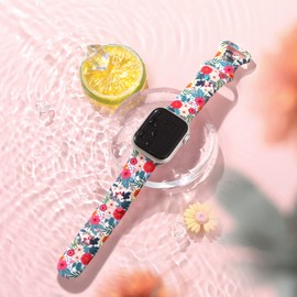 Easuny Compatible with Watch Band 38mm 40mm 41mm 42mm 44mm 45mm 49mm for Women, Butterflies Print Soft Silicone Floral Fadeless Wristband Sport Strap for Watch SE Series 9 8 7 6 5 4 3 2 1 Ultra