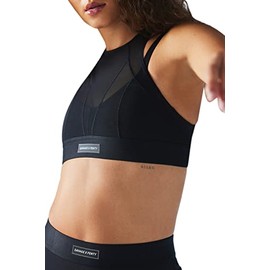 Savage X, Womens, Lineup Medium-Impact Mesh Sports Bra, Black Caviar, 2X