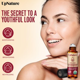 UpNature Organic Castor Oil and Frankincense Eye Roller – 100% Organic Castor Frankincense Oil for Face - Puffy Eyes Beauty Roll On