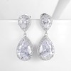 1 pair of Bridal Teardrop Drop Earrings Pierced/Clip Earrings Cubic