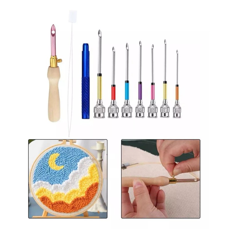 Meiso Kit De Bordado De Inicio De Aguja De Punzón