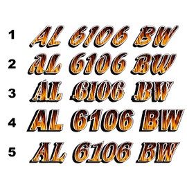 cbcdecals - Custom jet Ski Boat Registration Numbers "Fire" (Set Of Two) Marine PWC Vinyl Decals Sticker