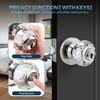 Gaurqiah Crystal Door Knobs with Lock and Keys, Interior Glass