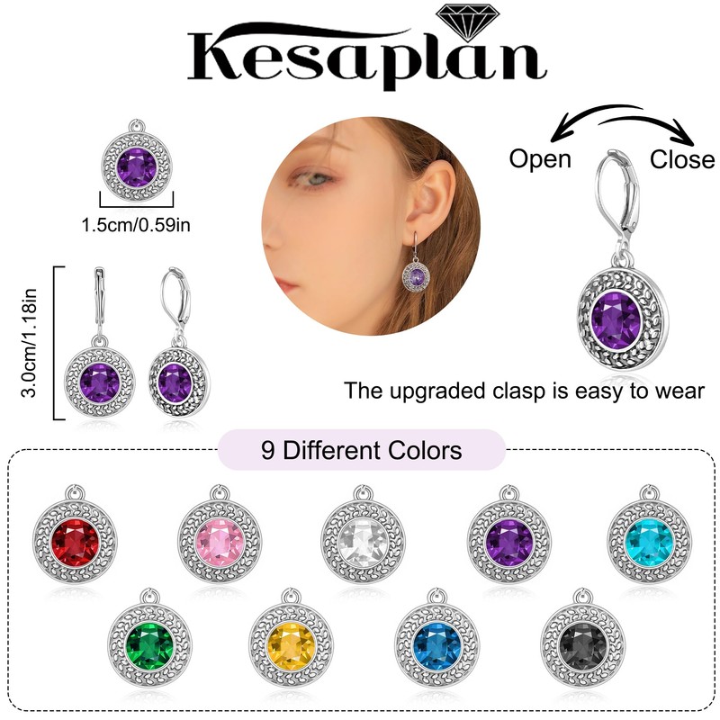 Dangle Earrings for Women Multicolor Crystal Drop Boho 9 Set