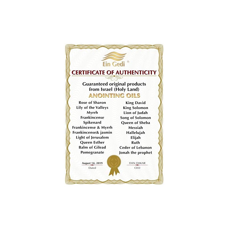 Anointing Oil 12ml - 0.4oz Ein Gedi From Holyland Jerusalem