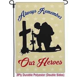 NASIAN Memorial Day Patriotic Garden Flags for Outside 12x18 Inch 3Ply Double Sided 4th of July Independence Veterans Day Flag Outdoor House Yard Holiday Decorations Sign Flag