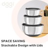 Oggi Stainless Steel 3-Piece Bowl Set with Lids, (7287.0)
